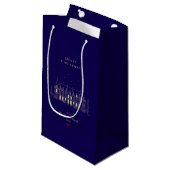 Chic Navy Blue Christmas Holiday Klein Cadeauzakje (Voorkant Gekanteld)