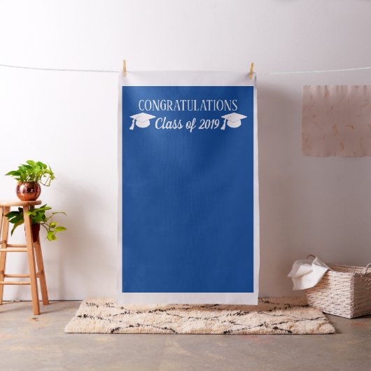 Chic Navy Blue Diy Afstuderen foto booth Backdrop Stof (Voorbeeld)