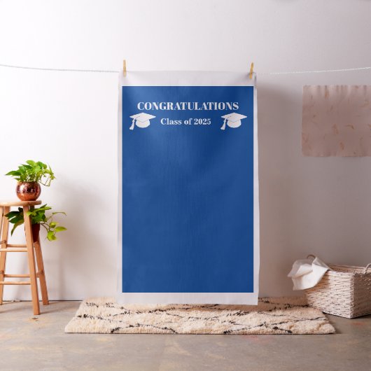 Chic Navy Blue DIY Afstuderen Photo Booth Achtergr Stof (Voorbeeld)