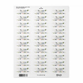 Chic Navy Blue en Blush Pink Floral Wedding Label (Full Sheet)