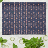 Chic Navy Blue en Roos Gold Foil Tribal Arrows Theedoek (Gevouwen)