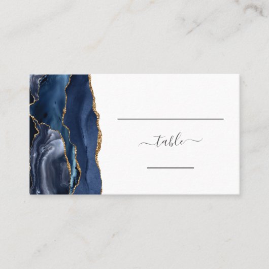 Chic Navy Blue Gate Wedding Escort Plaatskaartje (Voorkant)