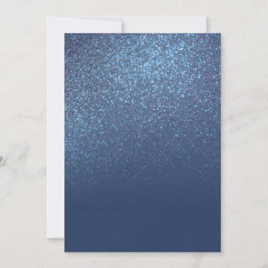 Chic Navy Blue Glitter Ombre Photo Afstuderen Kaart (Achterkant)