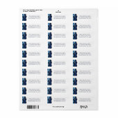 Chic Navy Blue Gold Agaat Retouradres Etiket (Full Sheet)