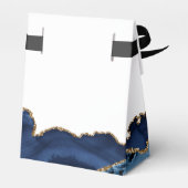 Chic Navy Blue Gold Agate Bar Mitzvah Fancy partij Bedankdoosjes (Achterkant)