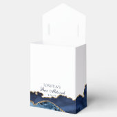 Chic Navy Blue Gold Agate Bar Mitzvah Fancy partij Bedankdoosjes (Geopend)
