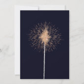 Chic Navy Blue Gold Glitter Sparkler New Years Eve Kaart (Achterkant)