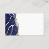 Chic Navy Blue Gold Ink Wedding Escort Plaatskaartje (Achterkant)