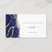 Chic Navy Blue Gold Ink Wedding Escort Plaatskaartje (Voorkant)