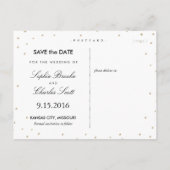 Chic Navy Blue & Gold Stars Save the Date Briefkaa Aankondigingskaart (Achterkant)