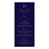 Chic Navy Blue & Gold Wedding Menu Sjabloon (Voorkant)