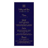 Chic Navy Blue & Gold Wedding Menu Sjabloon (Voorkant)