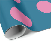 Chic Navy Blue Hot Pink Polka Dot Pattern Cadeaupapier (Rol Hoek)
