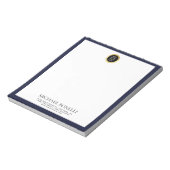 Chic Navy Blue Leather Circle Logo professional Notitieblok (Linkerzijde)