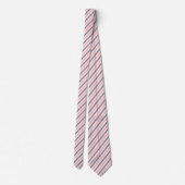 Chic Navy Blue Light Blush Pink Stripes Patroon Stropdas (Achterkant)