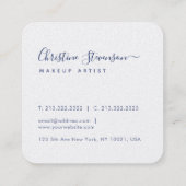 Chic Navy Blue Mandala Tekenhandtekening Vierkante Visitekaartje (Achterkant)