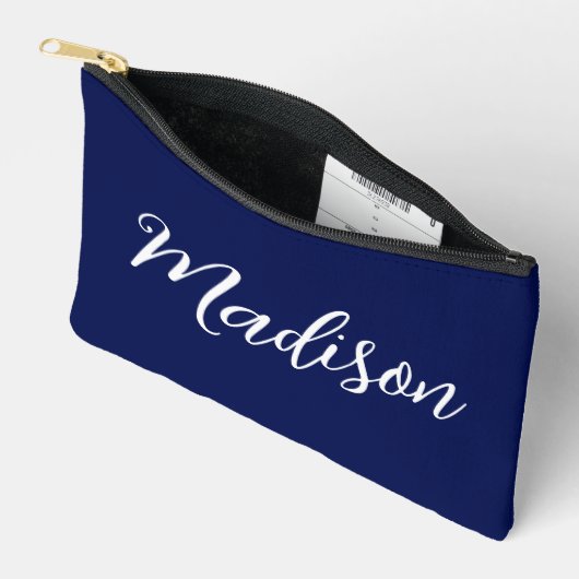 Chic Navy Blue Name Custom Handwritten Script Etui (Open)