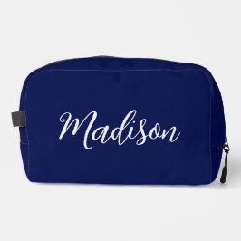 Chic Navy Blue Name Custom Handwritten Script Toilettasje