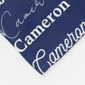 Chic Navy Blue Personalized Name Collage Fleece Deken (Hoek)