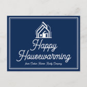 Chic Navy Blue Real Estate Company Custom Realtor Briefkaart (Voorkant)