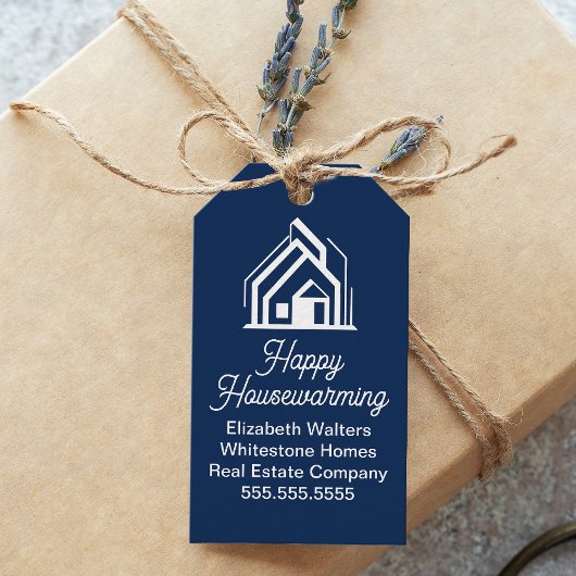 Chic Navy Blue Real Estate Company Custom Realtor Cadeaulabel