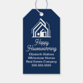 Chic Navy Blue Real Estate Company Custom Realtor Cadeaulabel (Voorkant)