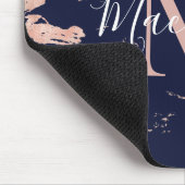 Chic Navy Blue Roos Gold Foil marble Monogram Muismat (Hoek)