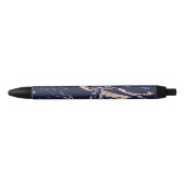 Chic Navy Blue Roos Gold Foil marmer Zwarte Inkt Pen (Voorkant)