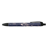 Chic Navy Blue Roos Gold Foil marmer Zwarte Inkt Pen (Bovenkant)
