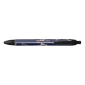 Chic Navy Blue Roos Gold Foil marmer Zwarte Inkt Pen (Achterkant)