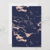 Chic Navy Blue Roos Gold Marble Vrijgezellenfeest Kaart (Achterkant)