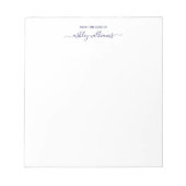 Chic Navy Blue Script van het bureau van de Aangep Notitieblok (Voorkant)