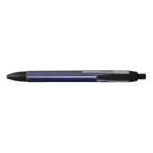 Chic Navy Blue Silver Glitter Driving Luxury Zwarte Inkt Pen (Achterkant)