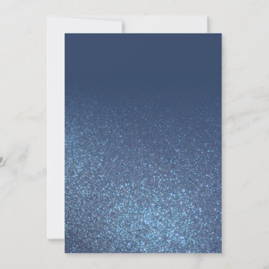 Chic Navy Blue Sparkly Glitter Ombre Afstuderen Kaart (Achterkant)