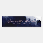 Chic Navy Blue Waterverf Abstract Blush Pink Bumpersticker (Voorkant)
