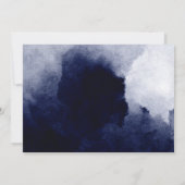 Chic Navy Blue Waterverf Blush Pink Monogram Notitiekaartje (Achterkant)