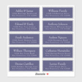 Chic Navy Blue Wedding Guest Adresetiketten Sticker (Vel)