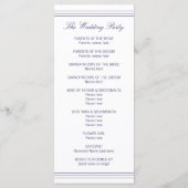 Chic Navy Blue White Monogram Kaarten (Achterkant)