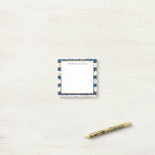 Chic Navy Blue White Stripe Gold Glitter Confetti Post-it® Notes (Op bureau)