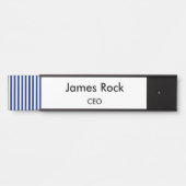 Chic Navy Blue & White Stripes |Custom Door & Wall Deurbordje (Voorkant)