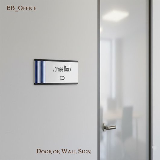 Chic Navy Blue & White Stripes |Custom Door & Wall Deurbordje