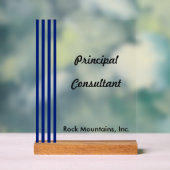 Chic Navy Blue White Stripes Principal Consultant Acryl Bord (Neutraal)