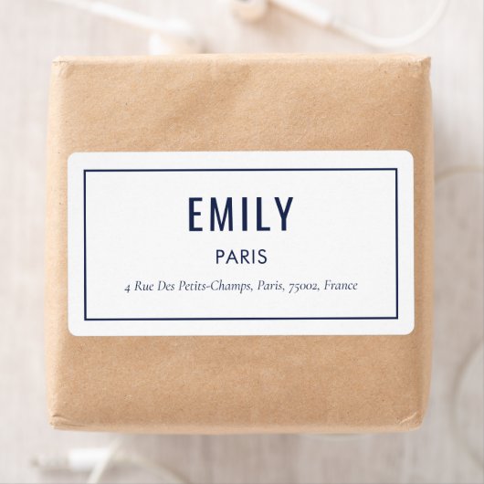 Chic Navy Fashion Style Return Address Label (Insitu)