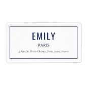 Chic Navy Fashion Style Return Address Label (Voorkant)
