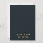 Chic Navy Gold 10th Class Reunion Invitation Kaart (Achterkant)