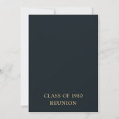 Chic Navy Gold Bokeh 45th Class Reunion Invitation Kaart (Achterkant)