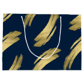Chic Navy Gold Foil Birthday Large Gift Bag Groot Cadeauzakje (Achterkant)