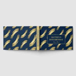 Chic Navy Gold Foil Verjaardag Gastenboek