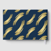 Chic Navy Gold Foil Verjaardag Gastenboek (Achterkant)