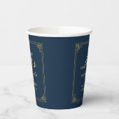 Chic Navy Gold Gatsby Let's Celebrate Papieren Bekers (Links)